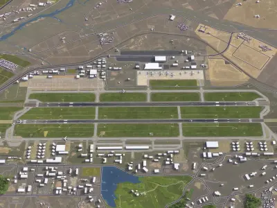 Cheongju - 3D Airport Model Low-poly 3D model