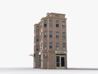 Apartment Building x27 Low-poly 3D model