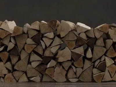 Photorealistic Firewood Pieces Low-poly 3D model