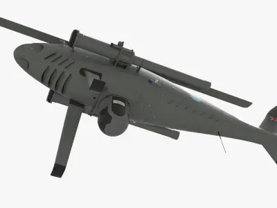 Royal Navy Camcopter Recon Helicopter Grey Rigged for Maya 