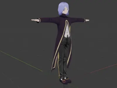 SciFi 3d anime kawaii boy character c28 Low-poly 3D model