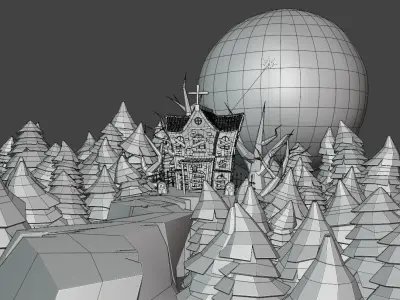 Ghost House Low-poly 3D model