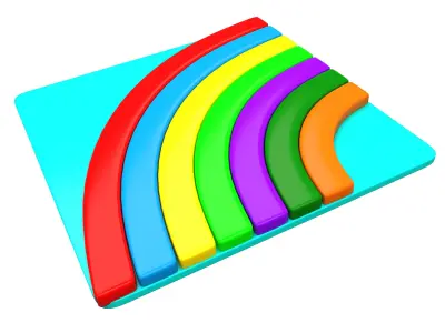 Rainbow Emoji Low-poly 3D model