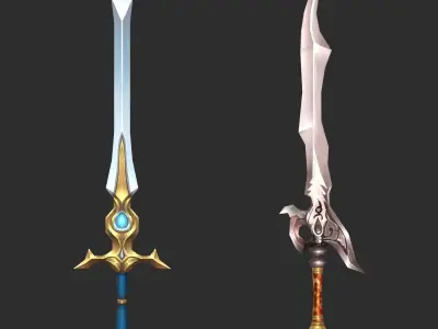 Fantasy Sword Collection Low-poly 3D model