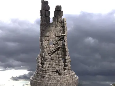 Medieval Witches Hollow Tower 2 3D model