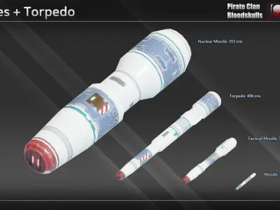 Spaceship Razorthorn Battleship Low-poly 3D model