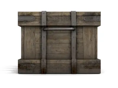 Ancient Wooden Box 1 Low-poly 3D model