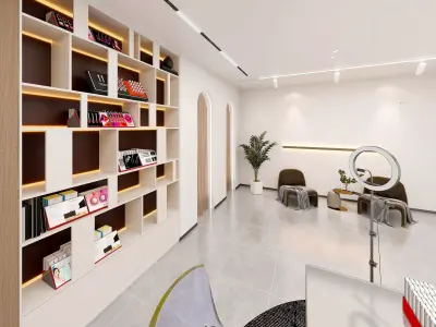Modern live broadcast room Low-poly 3D model