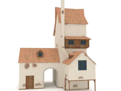 Medieval Building Blacksmiths House Low-poly 3D model