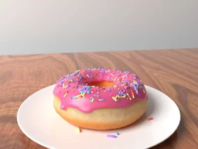 Strawberry Donut Model 3D model