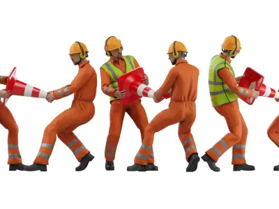 Road worker 3D model purchase