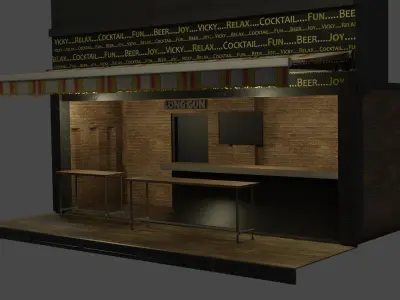 Thailand Gogo Bar Strip Club Building Low-poly 3D model