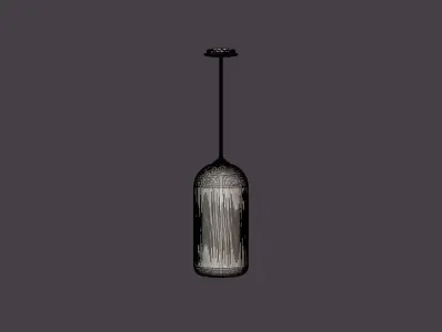 District Pendant lamp - Satin Black Low-poly 3D model