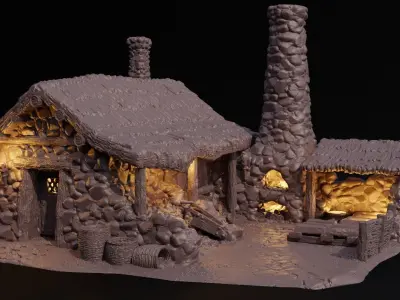 Smelter House Tabletop Terrain 28 MM 3D print model