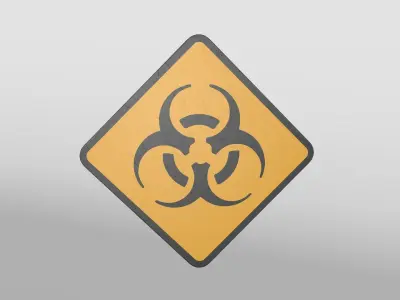 Diamond Shaped Sign Low-poly 3D model