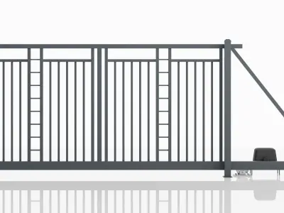 Aluminum Electric Sliding Gate - Model 6 - 3D model