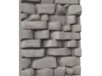 Dense Rubble Stone Wall Prop 3D print model purchase