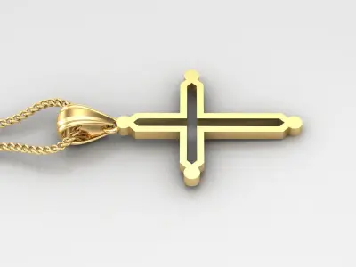 High Cross Pendant Light Gold 18K 4CP025 3D print model
