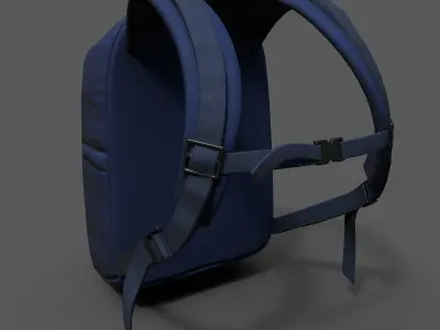 Backpack Camping Generic military color bag pockets product  Low-poly 3D model