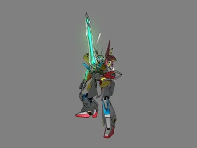 Attacker Gundam B 20 3D model