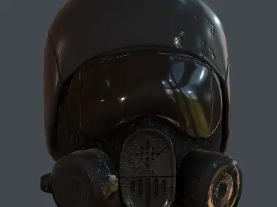 Gas mask helmet 3d model scifi Low-poly Low-poly 3D model Low-poly 3D model