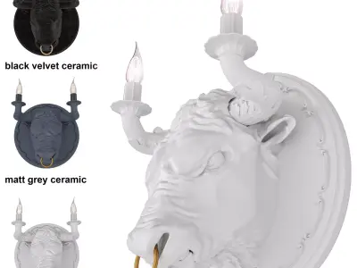 Karman-Corrado bull head wall sconce 3D model