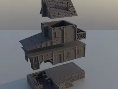 Old Blacksmith house Tabletop Terrain 25 mm 3D print model