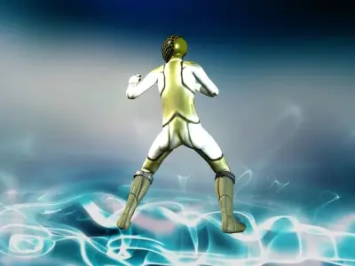 Metal suit guardian Low-poly 3D model