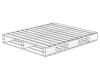 Wood Block Pallet 48 x 40 in 3D model