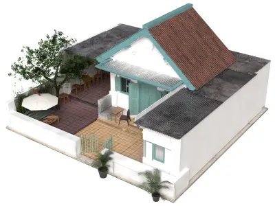 Indonesia Heritage House 9 Low-poly 3D model