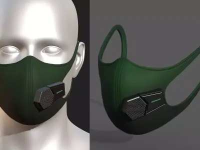 Gas mask fabric futuristic technology  Low-poly 3D model