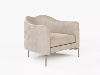 Armchair person lounge chair Low-poly 3D model