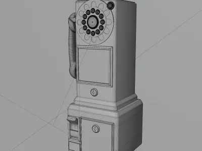 Vintage Dial Pay Phone Low-poly 3D model Low-poly 3D model