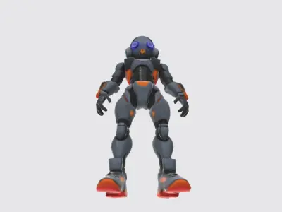 Street style robot Low-poly 3D model