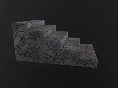 Old Stairs 3D Model Low-poly 3D model
