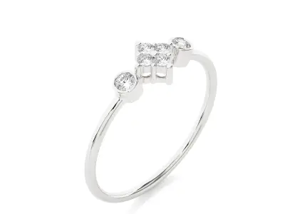 Light Minimalist Diamond Ring 3D print model