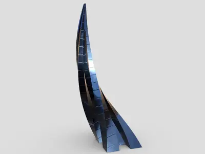 Glass Futuristic Skyscraper 3D model
