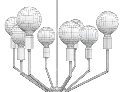 ERCULE 8 LIGHT CHANDELIER Low-poly 3D model