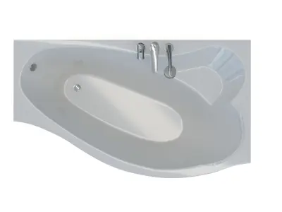 Aquanet Palma bathtub with Kludi MX mixer 3D model