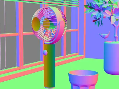 Hand-held electric fan Free 3D model