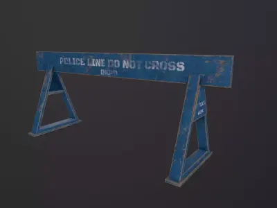  Police Barrier 3D Model Low-poly 3D model
