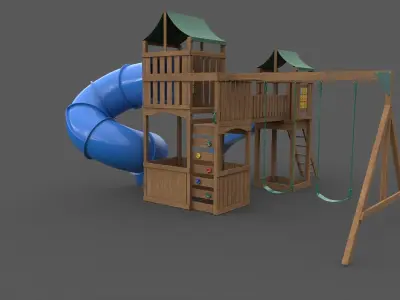 PBR Playground Jungle Gym 12 Low-poly 3D model