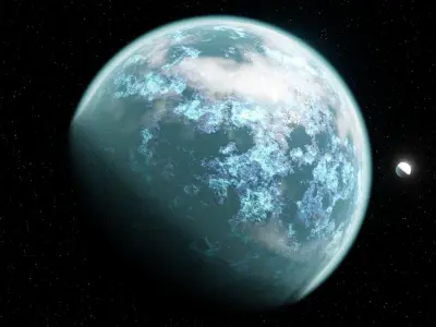 Green Alien Planet - Procedural Shader with Atmosphere 3D model