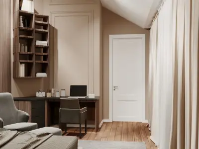 Extremely detailed bedroom scene design  3D model