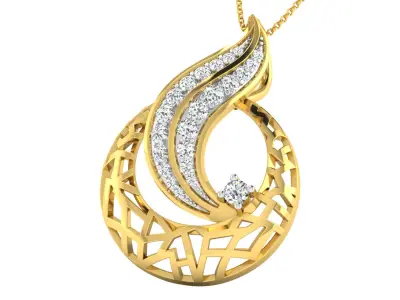 Solitaire Women Pendant 3dm STL OBJ FBX Renders Details 3D print model