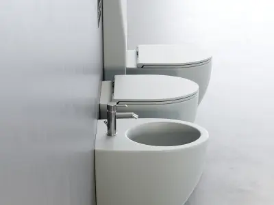 Esedra by SDR Ceramiche Bull WC Low-poly 3D model