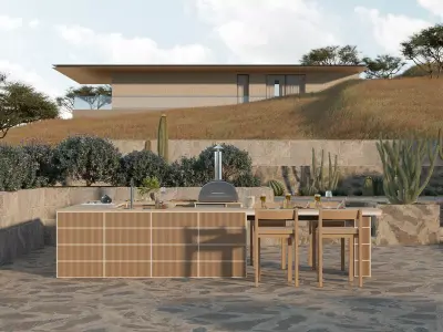 Modern Outdoor Kitchen 04 3D model