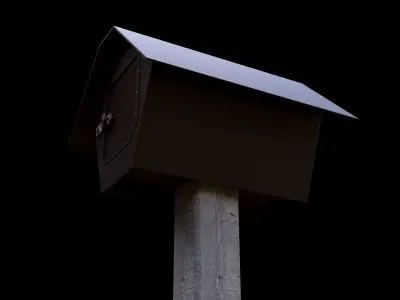 Old Metal Mailbox 3D model