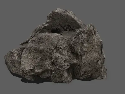 Stairs set of made out of rocks Low-poly 3D model get