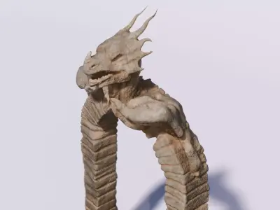 Ancient Dragon Portal  Fantasy GameReady FBX Low-poly 3D model
